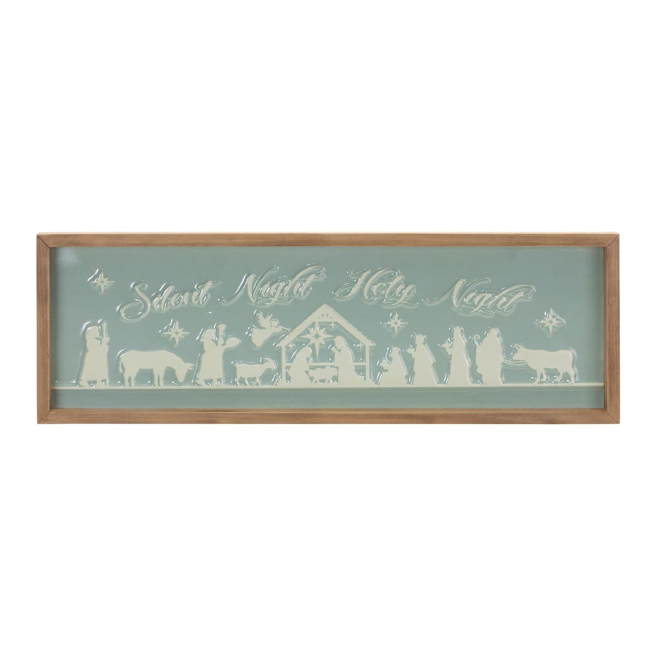 Silent Night, Holy Night Religious Nativity Wall Hanging Décor